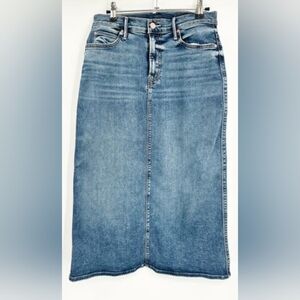 Mother Going Full Circle The Swooner Straight A Midi Denim Jean Skirt Size 27